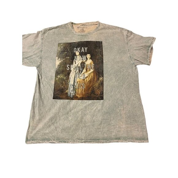 Fifth Sun Top "Okay Now Spill the Tea Sis" Mint Green Tie Dye Size X-Large - Picture 1 of 7